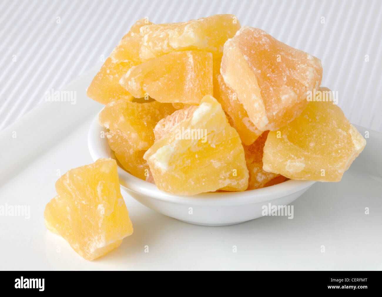 BOWL OF DRIED PINEAPPLE PIECES Stock Photo Alamy