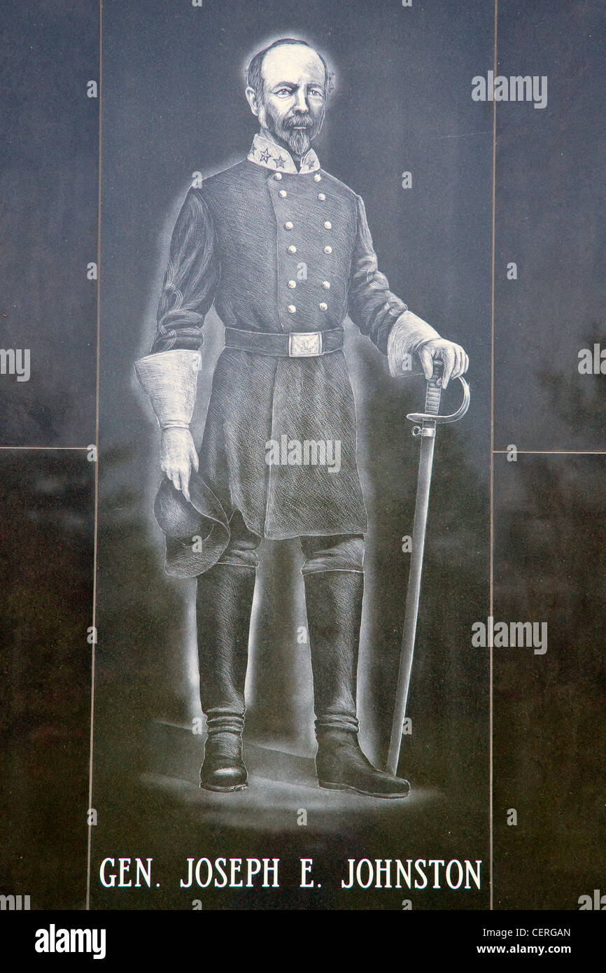 An image of Union Army General Joseph Eggleston Johnston at Stonewall Memory Gardens Cemetery Prince William County VA Stock Photo