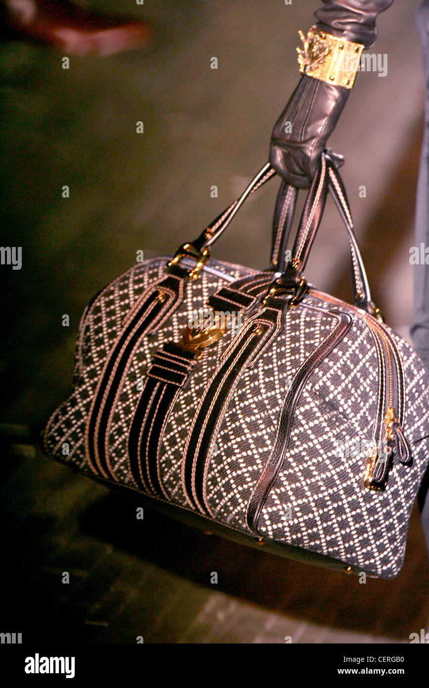 Gucci Milan Accessories Autumn Winter Brown and cream checked tweed bag