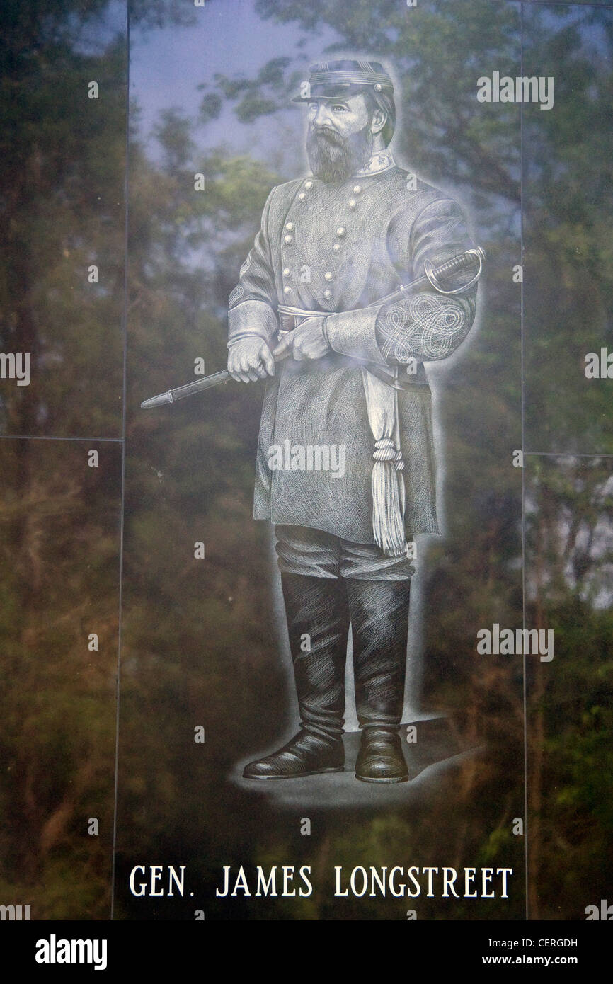An image of Confederate Army General James Longstreet at Stonewall Memory Gardens Cemetery Prince William County VA Stock Photo