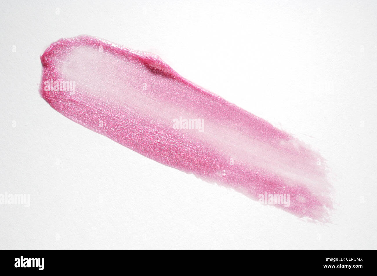 Smudge of pink lipgloss Stock Photo