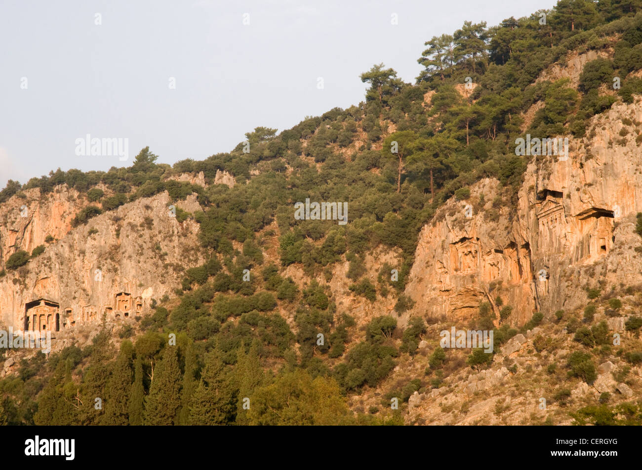 Lycian Rock Tombs, Kaunos, Dalyan, Turkey Stock Photo