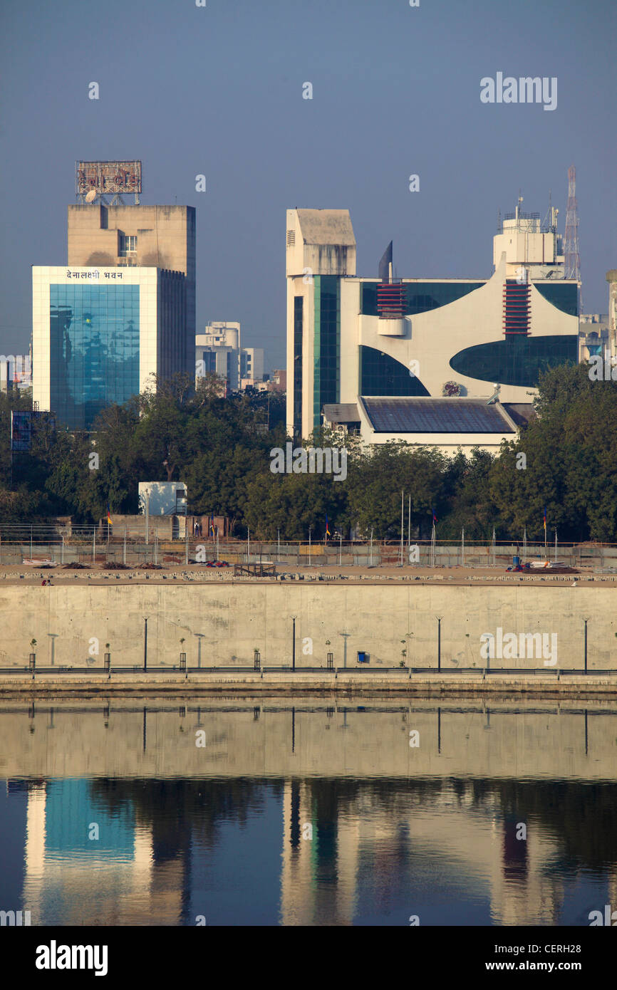 India Gujarat Ahmedabad Skyline Buildings High Resolution Stock
