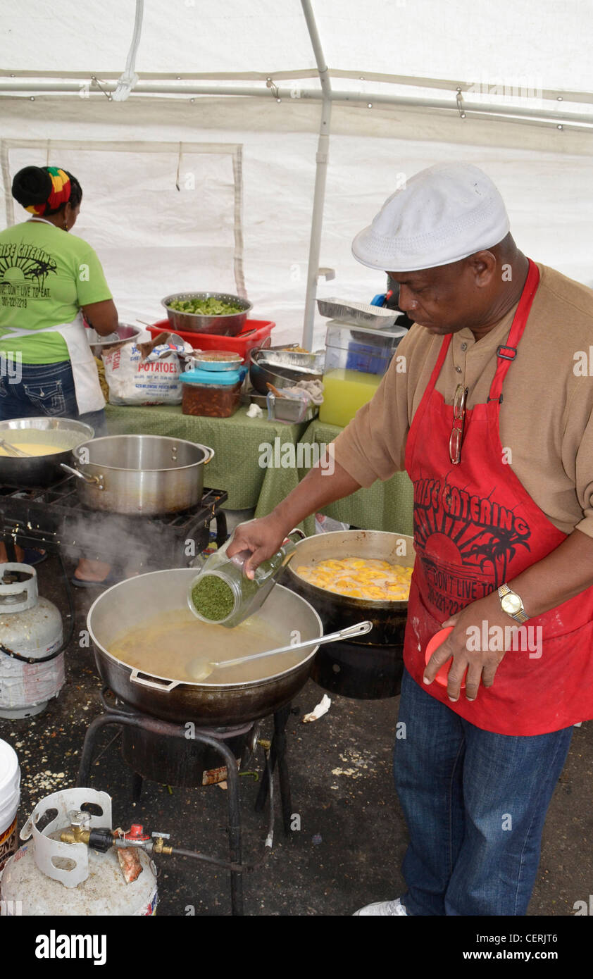 Vendors prepare food for sale at a festival in Md Stock Photo Alamy