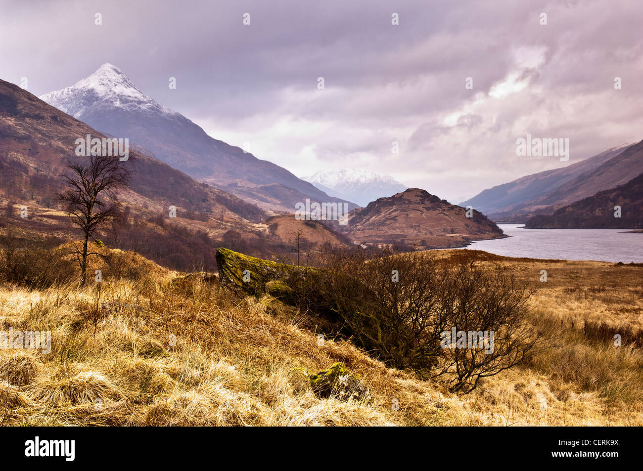 The Pap of Glencoe covered in snow in winter Stock Photo