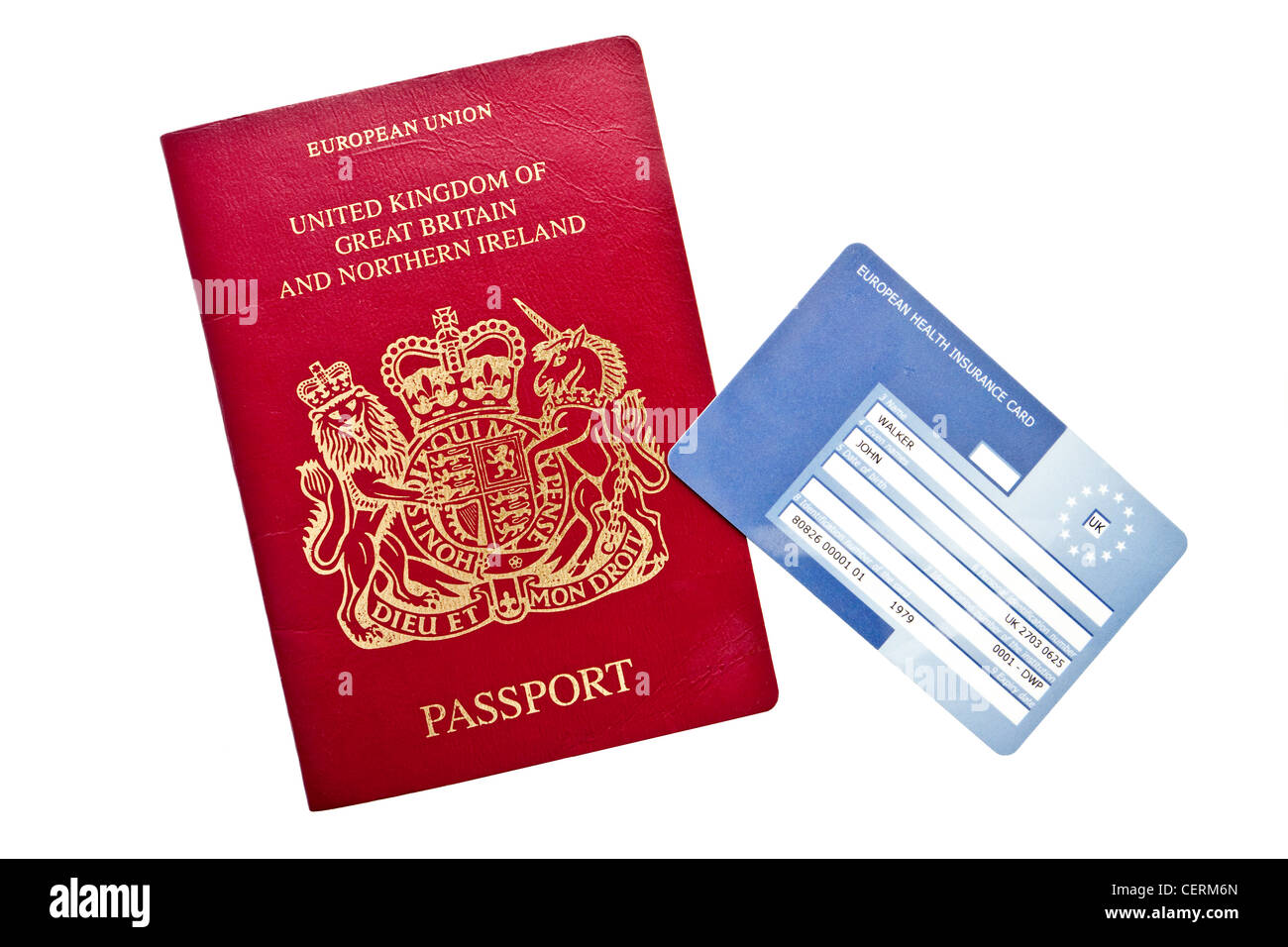 UK British Passport and European Health Insurance Card Cut out cutout