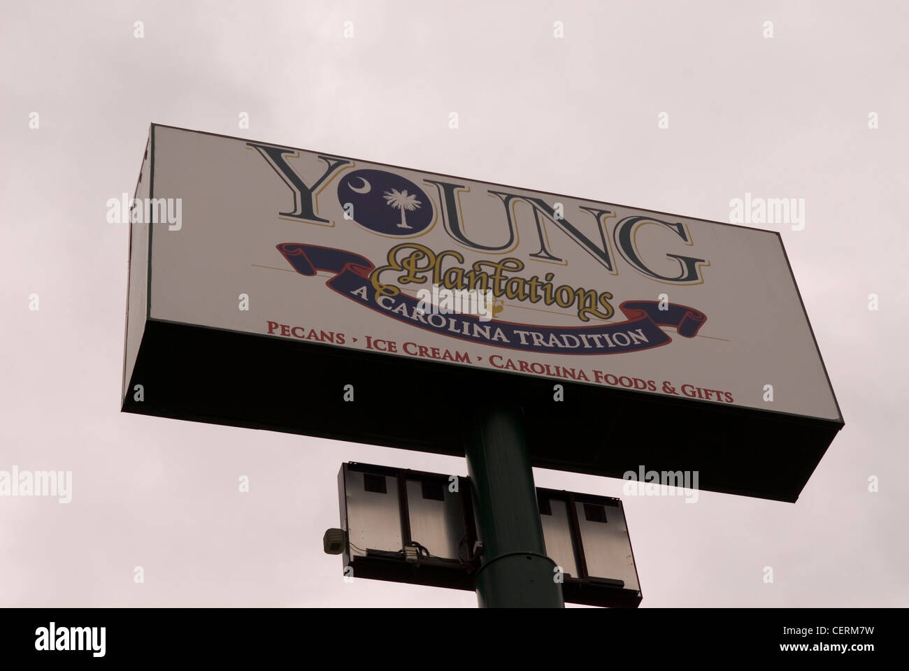 Young Plantations Pecans sign in Florence South Carolina USA Stock