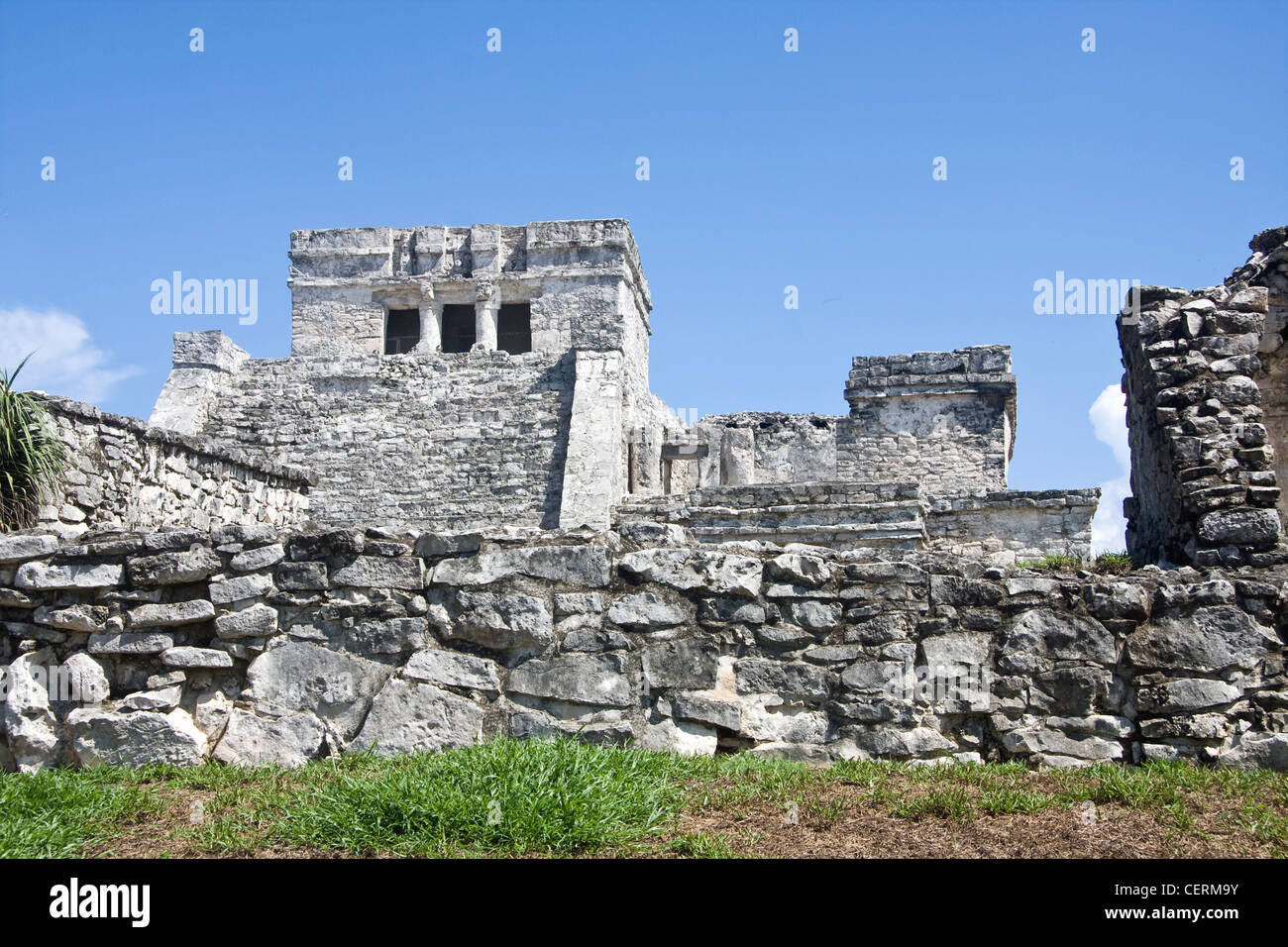 Stone ruins in Tulum Mexico Stock Photo