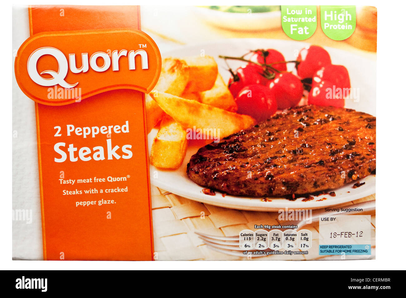 Quorn Peppered Steaks Vegetarian Meat Substitute Stock Photo
