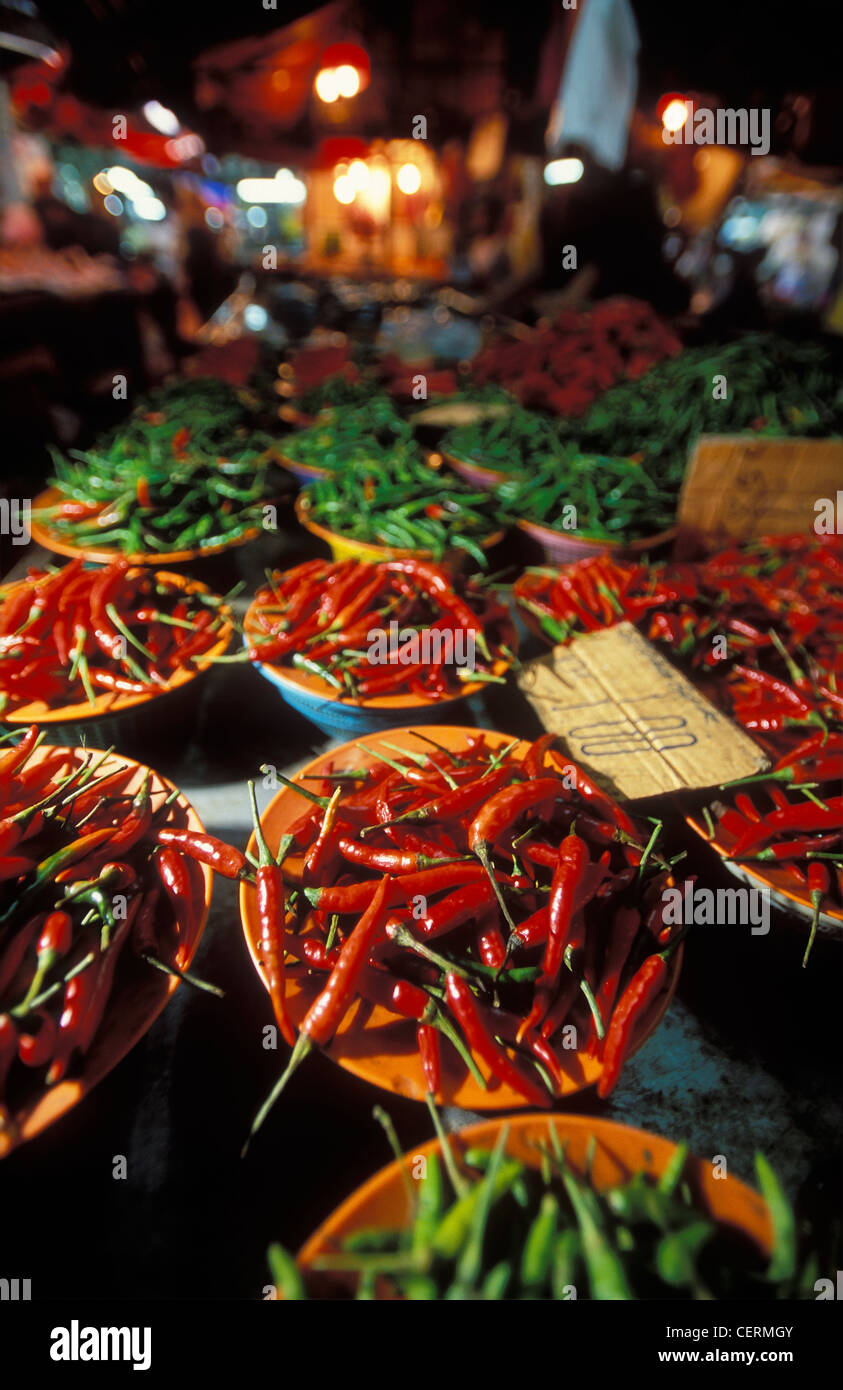 chillies, Chow Kit Market, Kuala Lumpur, Malaysia Stock Photo