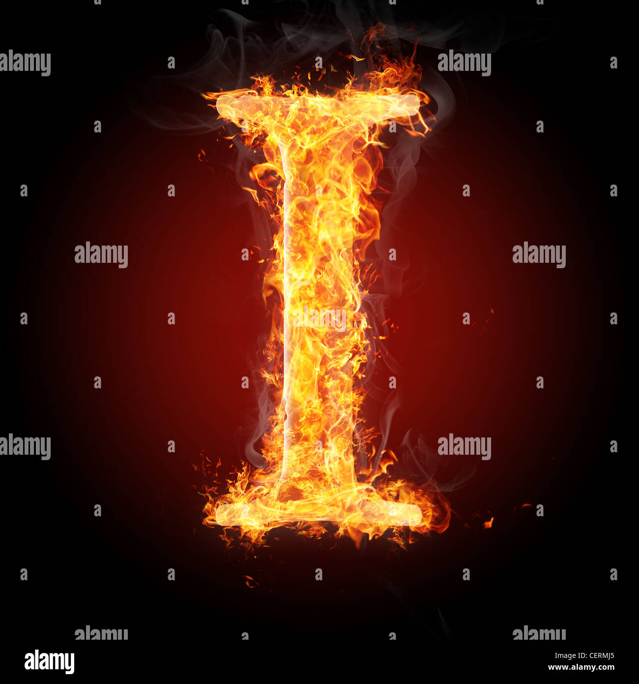 Letter I in fire. For more words, fonts and symbols see my ...