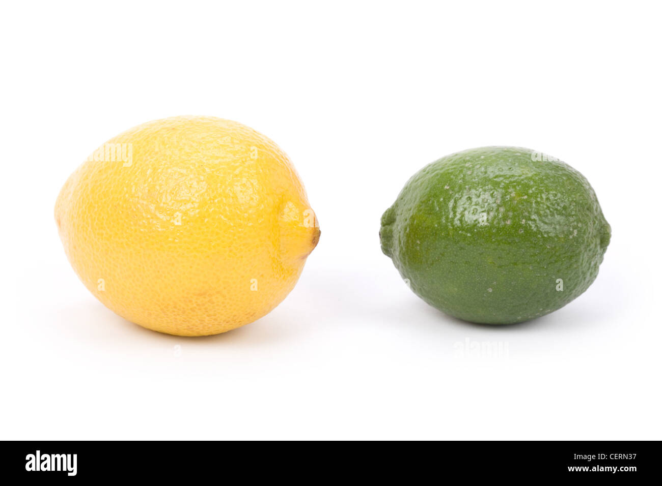 Yellow Lemon and lime with white background Stock Photo - Alamy