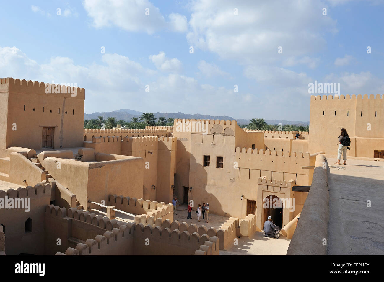 The interior of the beautiful fort at Nizwa; Al Dakhiliyah, Oman. Stock Photo