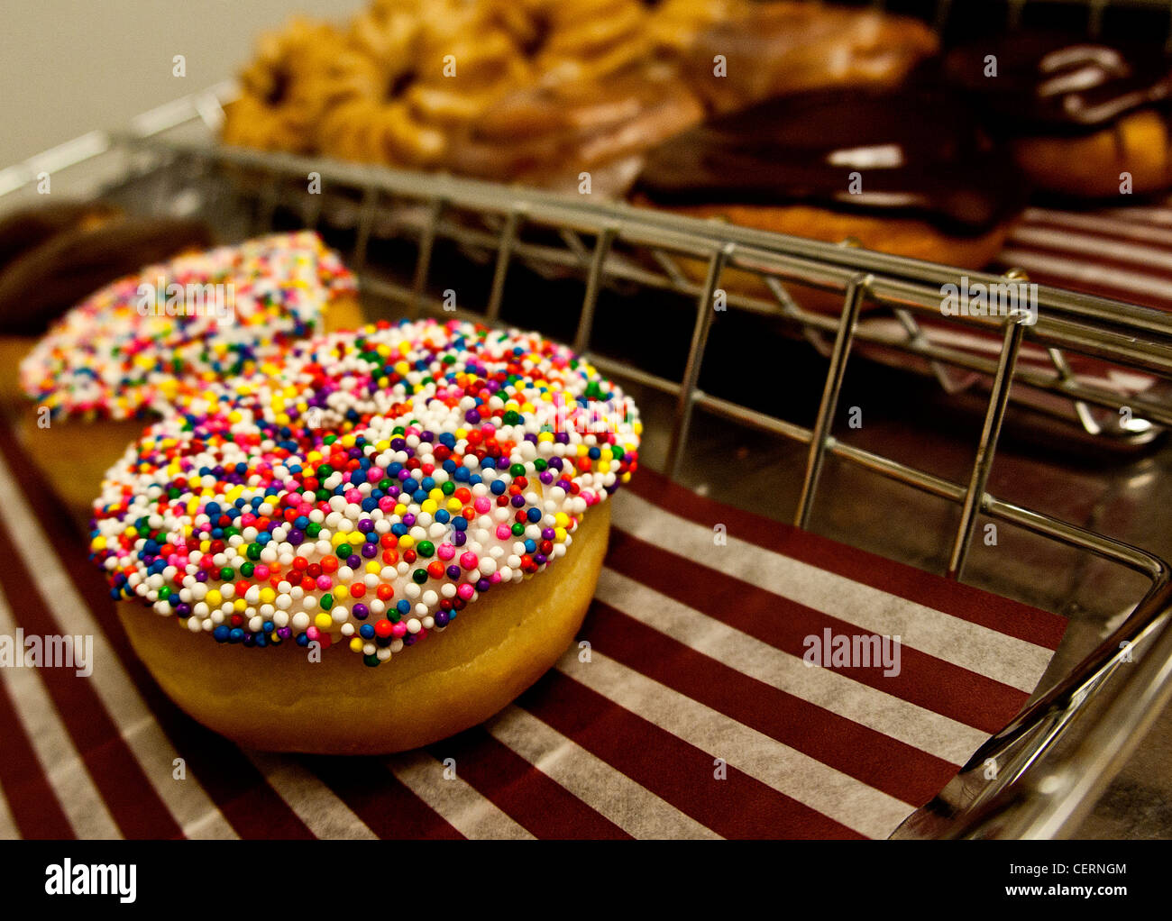 A tray of donuts Stock Photo