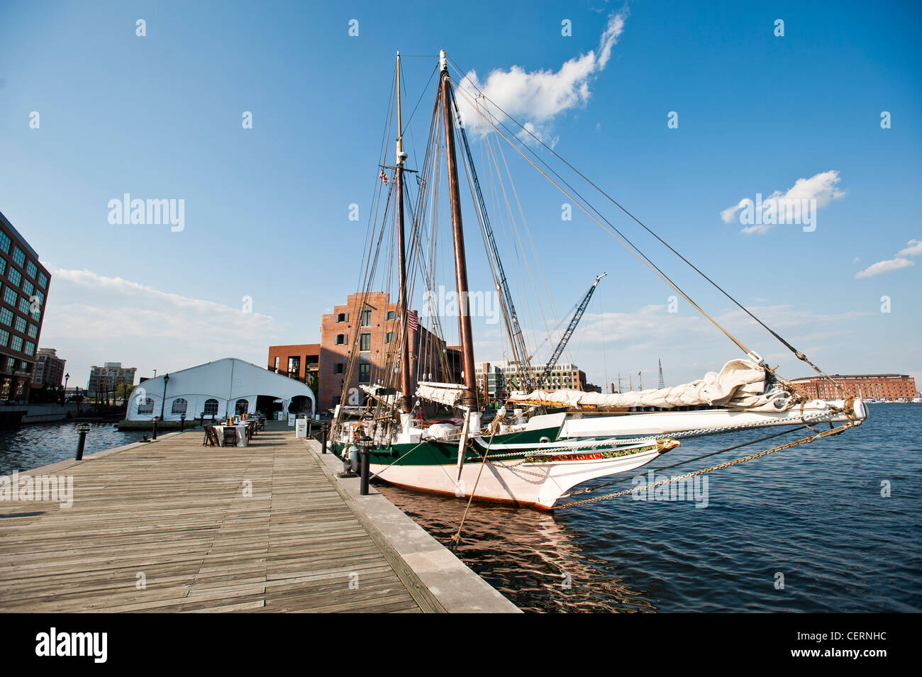 Lady Maryland Ship docked in Fells Point at Baltimore Douglas Museum Stock Photo