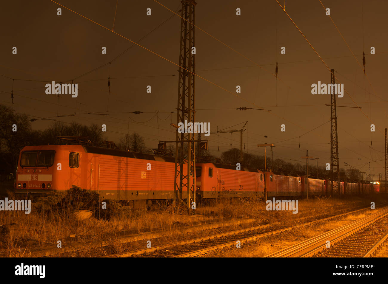 Disused train locomotives, Opladen. Germany/ Stock Photo