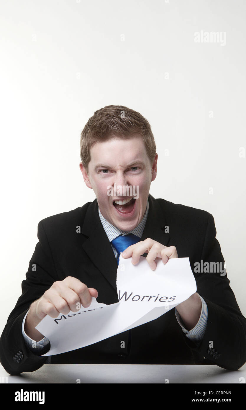 Man Ripping Up Paper High Resolution Stock Photography and Images - Alamy