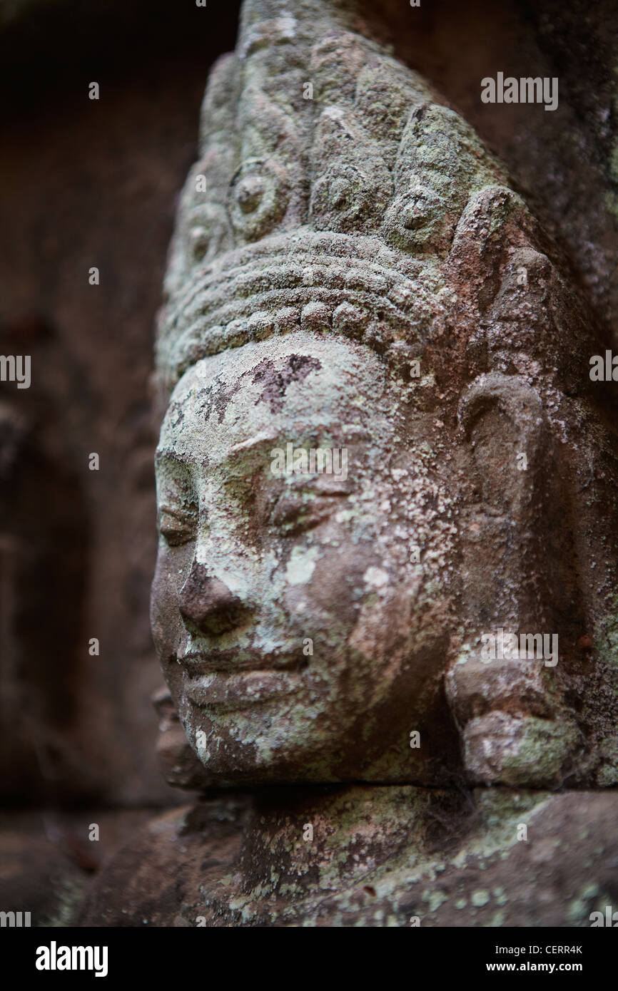 Statues in the Terrace of the Leper King.  Angkor Thom, Cambodia Stock Photo