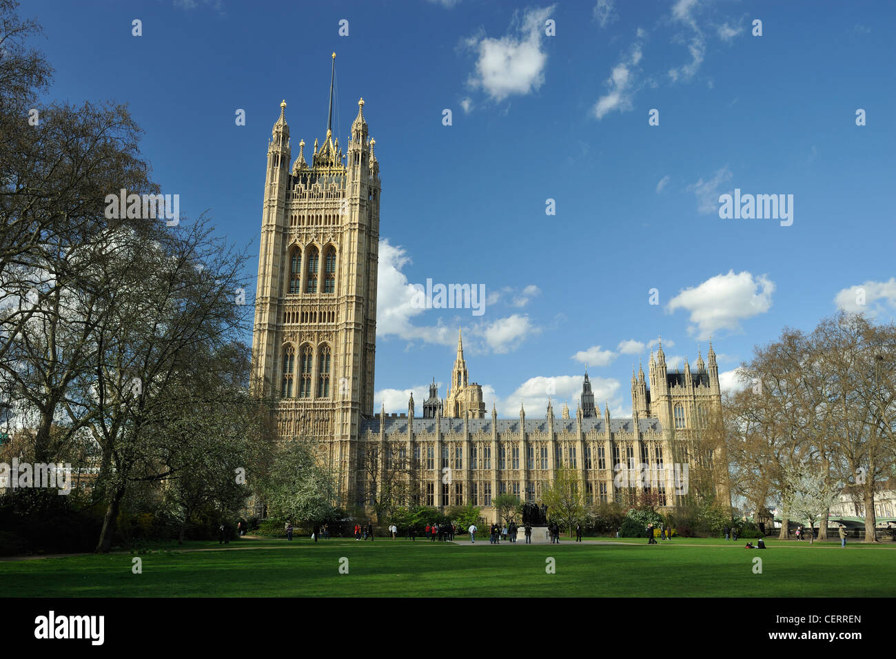 The Palace of Westminster or Houses of Parliament in Westminster. Stock Photo