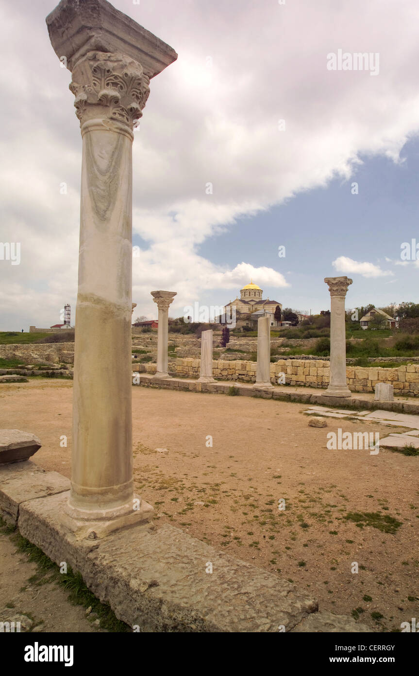 stone pillars of ancient civilization, near the temple Stock Photo Alamy