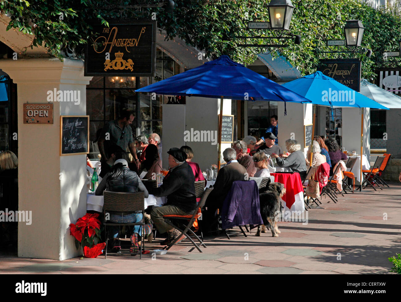 STREET CAFES,SANTA BARBARA,CALIFORNIA,USA Stock Photo