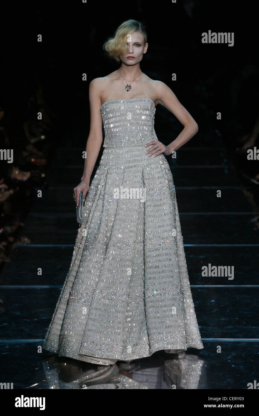 Christian Dior Haute Couture Autumn Winter th Anniversary of Dior Model  Marta Berzkalna wearing black full skirted dress Stock Photo - Alamy