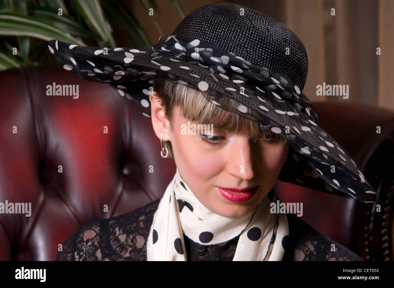 attractive young woman with a beautiful headdress Stock Photo - Alamy