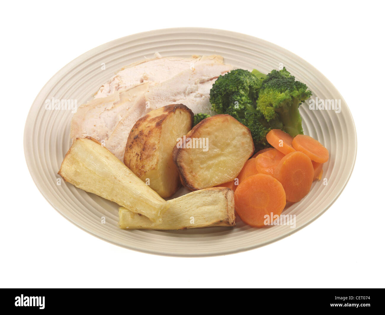 Picture of Traditional Roast Chicken Meal With Vegetables Stock Photo - Alamy