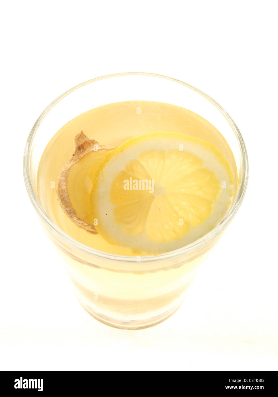 Lemon ginger garlic tea healthy bev beverage cup glass hires stock