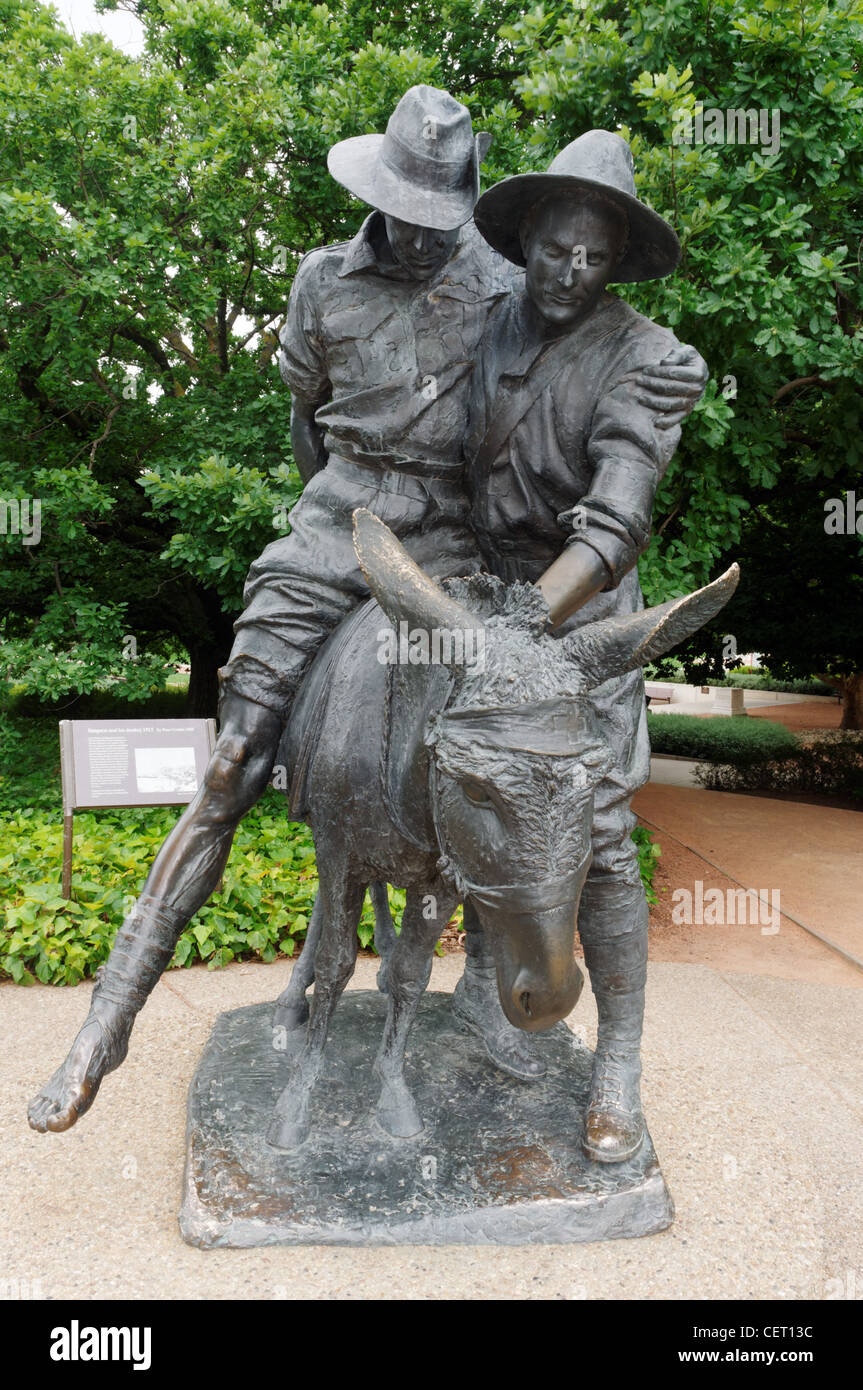 The sculpture Simpson and his Donkey at the Australian War Memorial in Canberra Stock Photo Alamy