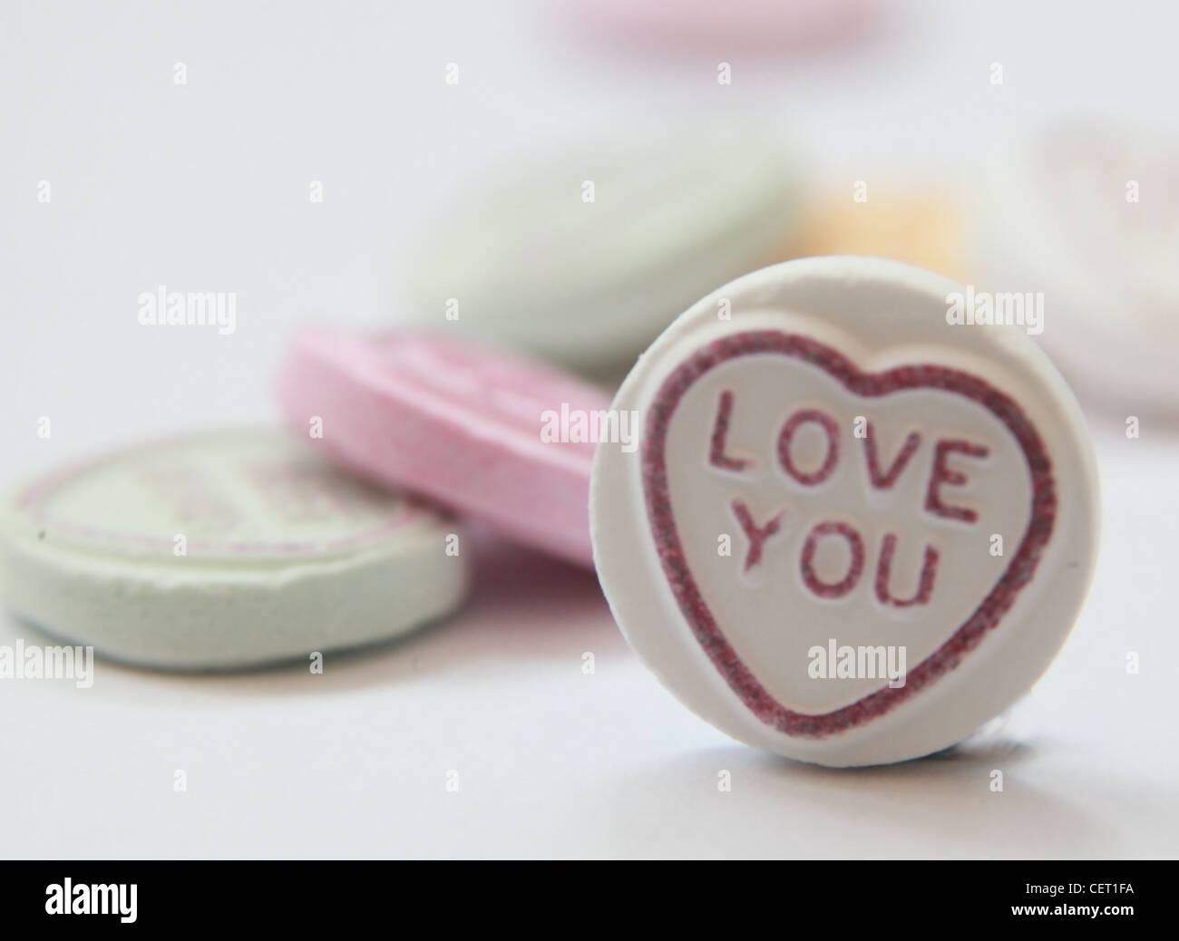 Love hearts, I Love you shallow focus valentines day image Stock Photo