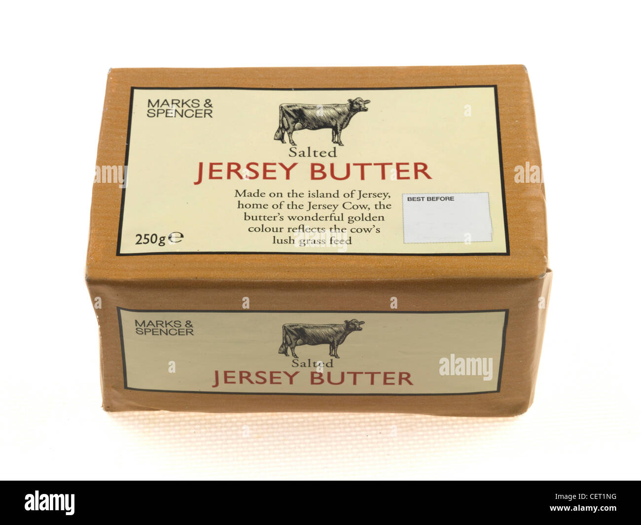 Branded Packet Of Rich Luxury Jersey Butter Isolated Against A White