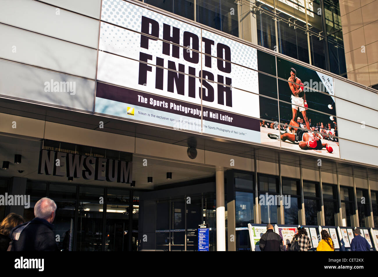 Photo Finish an exhibit of the work of Neil Liefer at the Newseum located at 555 Pennsylvania Avenue NW, Washington, D.C. Stock Photo