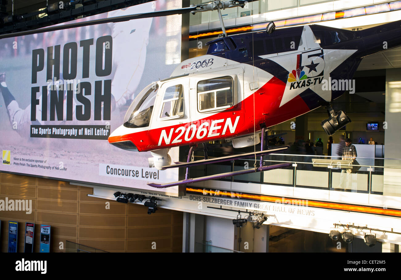 A helicopter in the rotunda of The Newseum located at 555 Pennsylvania Avenue NW, Washington, D.C. Stock Photo