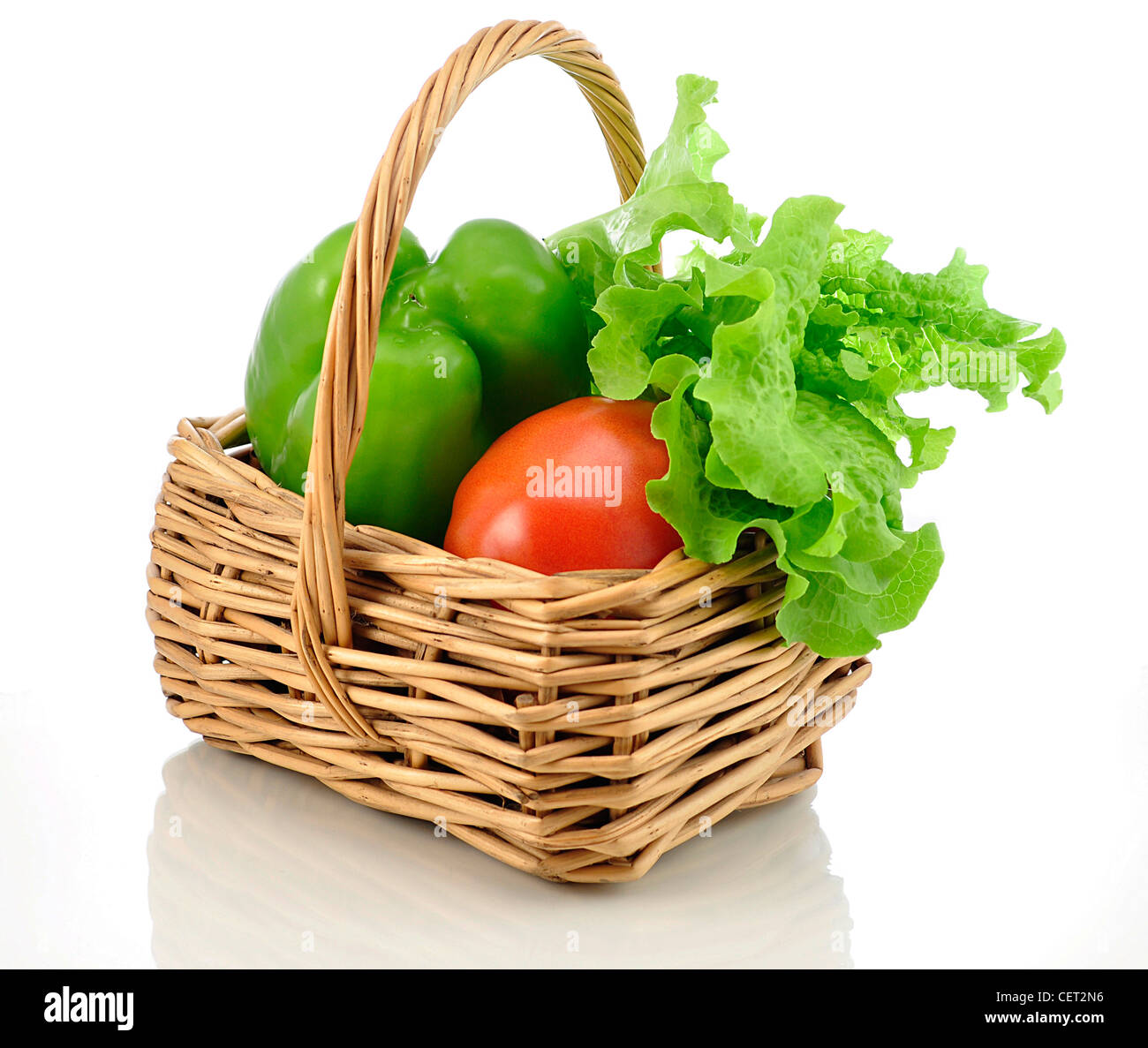 fresh vegetables in a basket Stock Photo - Alamy