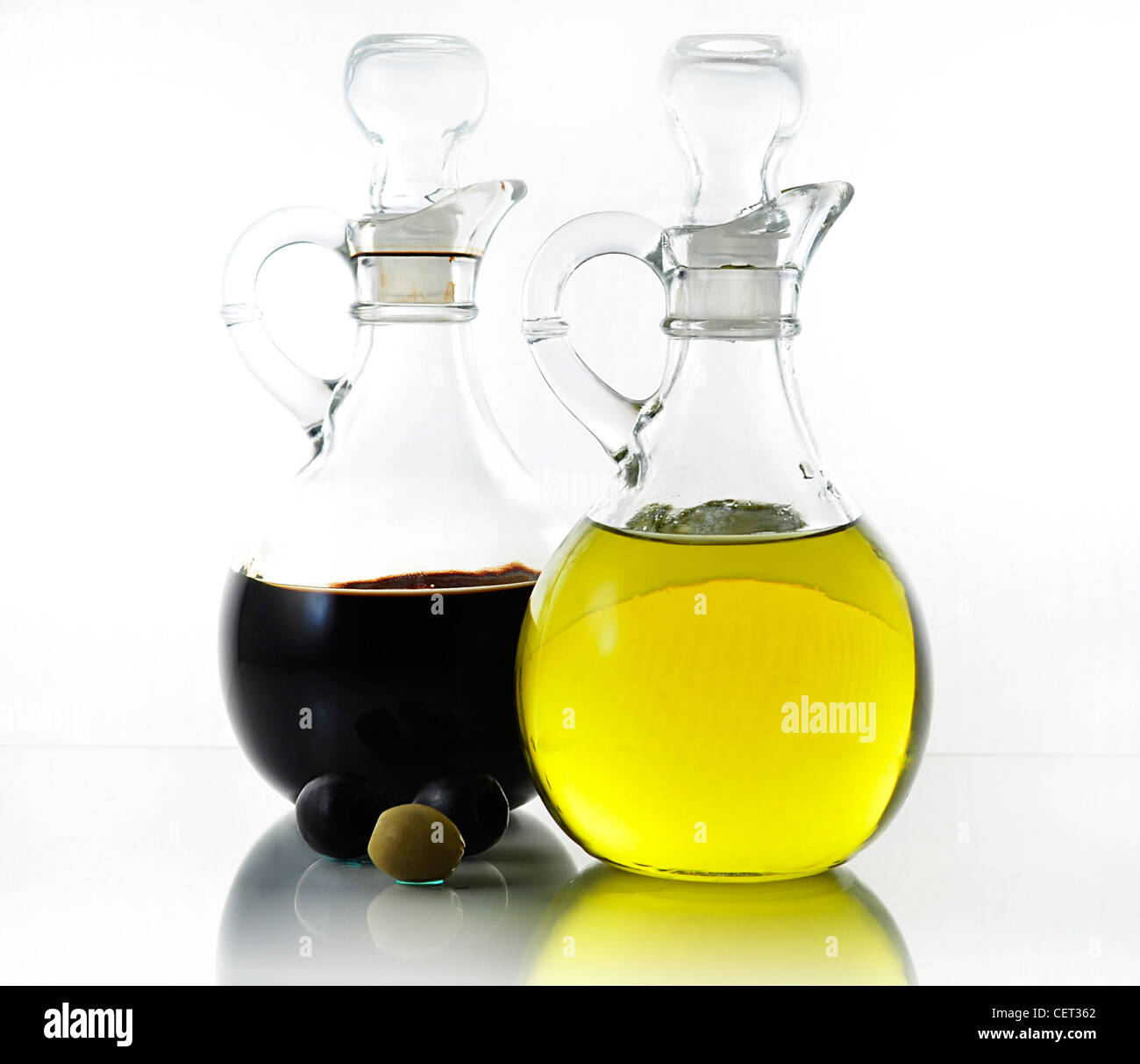 oil and vinegar bottles Stock Photo Alamy