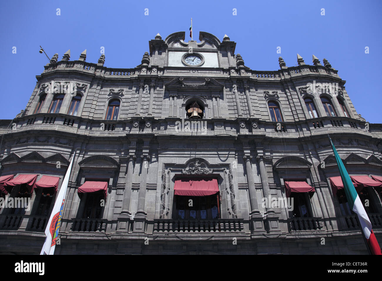 Palacio Municipal, Town Hall, Puebla, Historic Center, Puebla State, Mexico Stock Photo