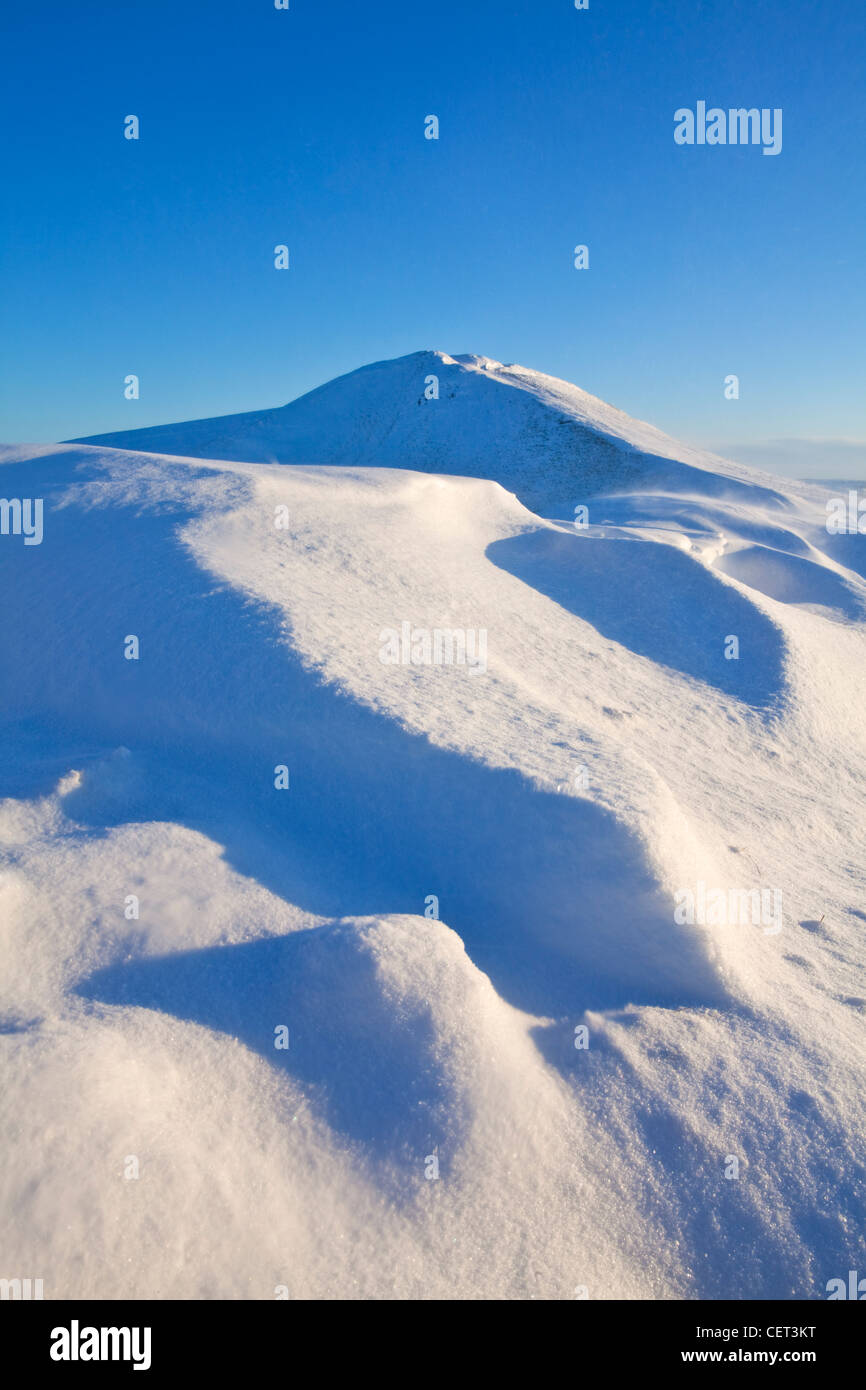 Heavy Winter snowfall on Rushup Edge in the Peak District National Park
