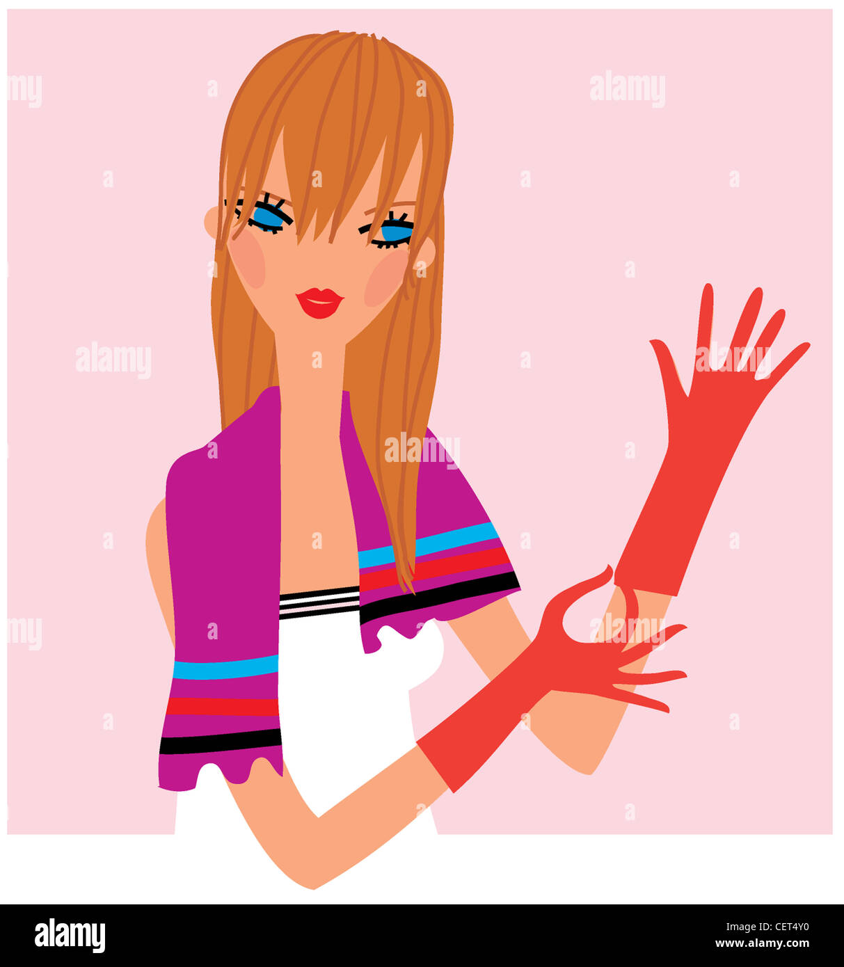 Hair Dyeing Step By Step Step An Illustration Of Female Long Red