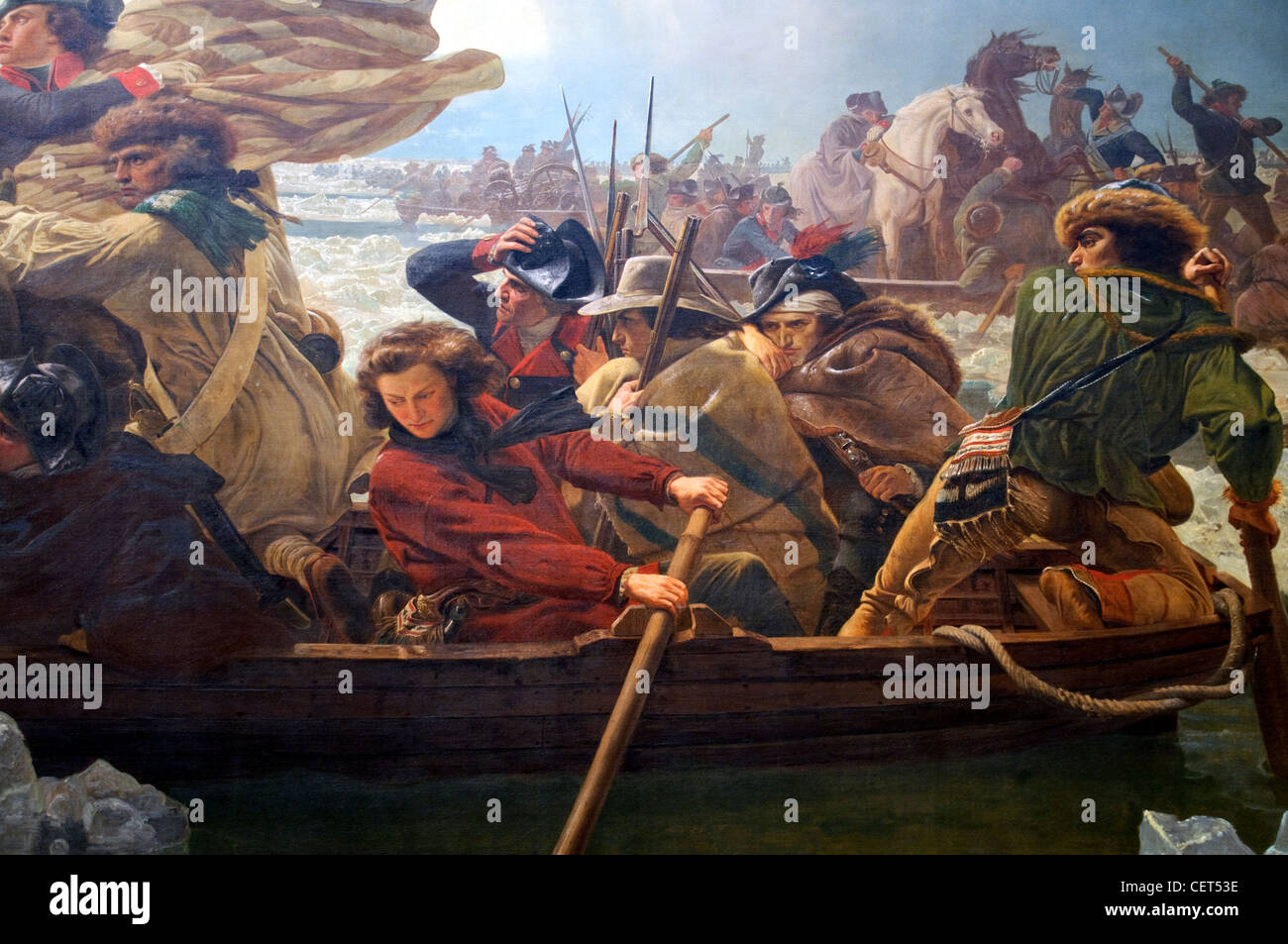 Detail: Washington Crossing the Delaware, 1851, by Emanuel Leutze, American, Stock Photo