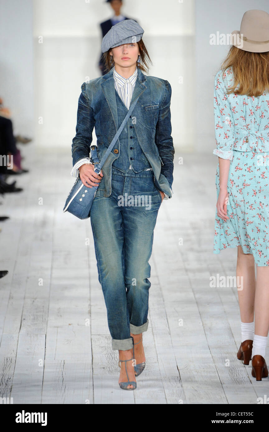 Ralph Lauren New York Ready to Wear Spring Summer Blue baggy worn