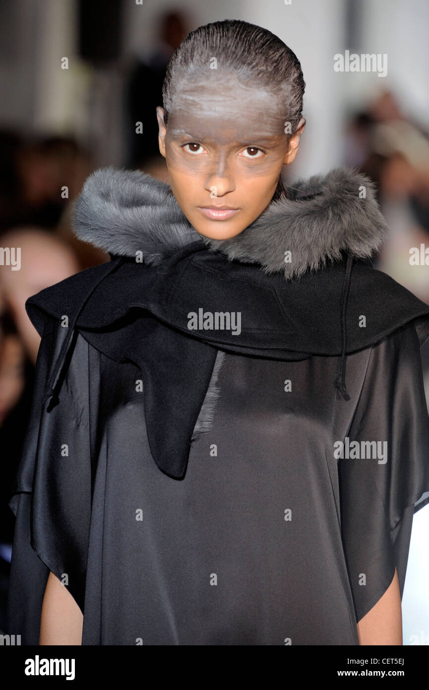 Kris Van Assche Paris Ready to Wear Autumn Winter Black silk dress