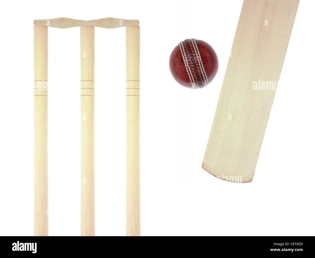 Overhead View Of Cricket Accessories And Tools Isolated On White Surface  Stock Photo - Alamy