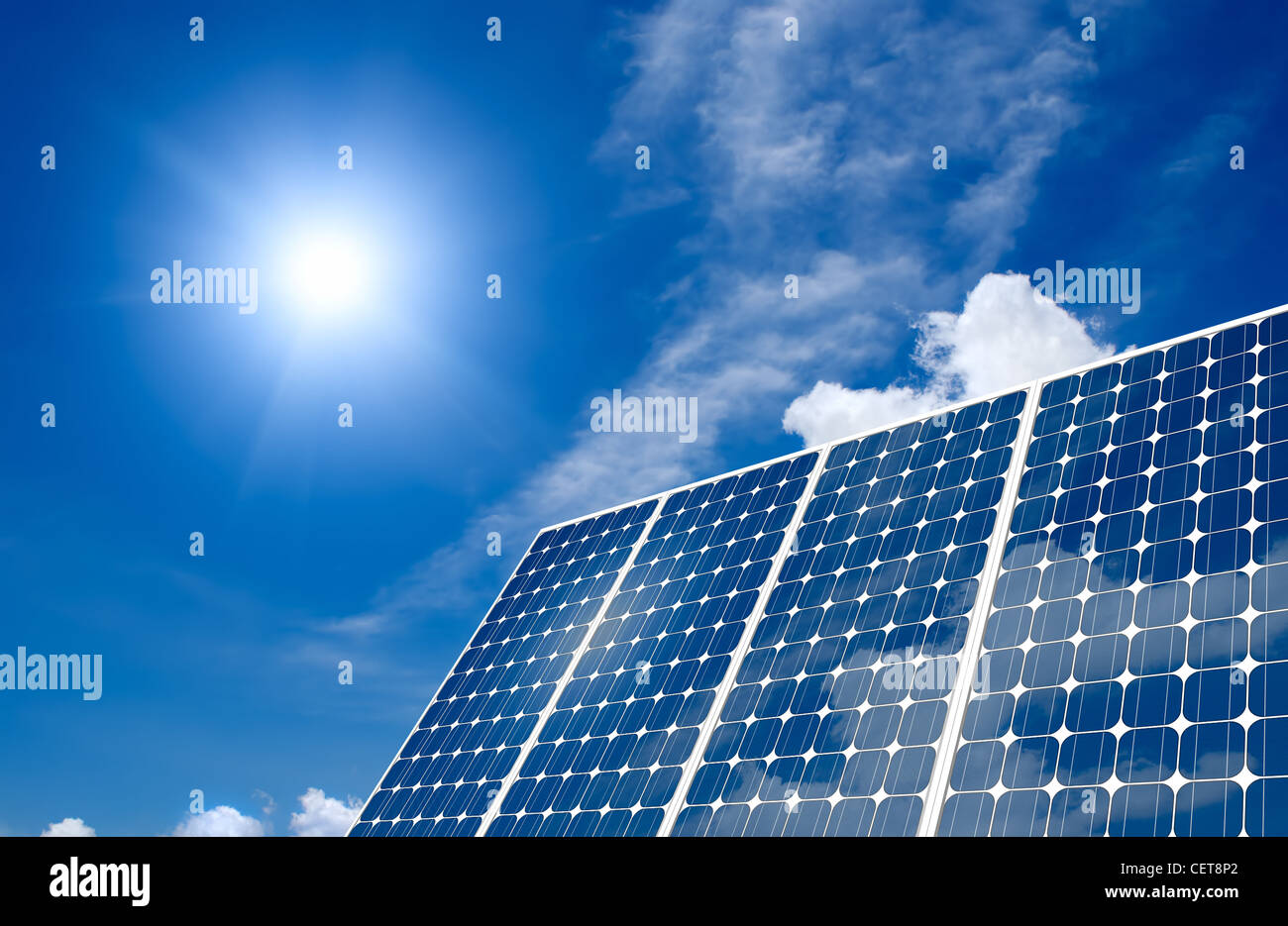 Solar panel harness energy of the sun Stock Photo - Alamy