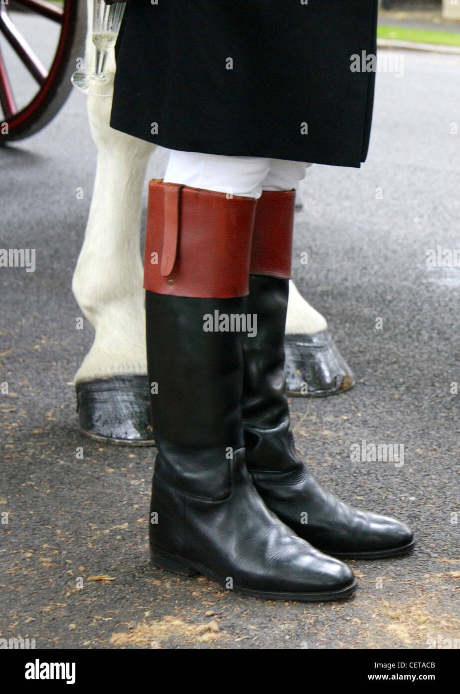 Horseman's boots at Kensington Palace. Stock Photo