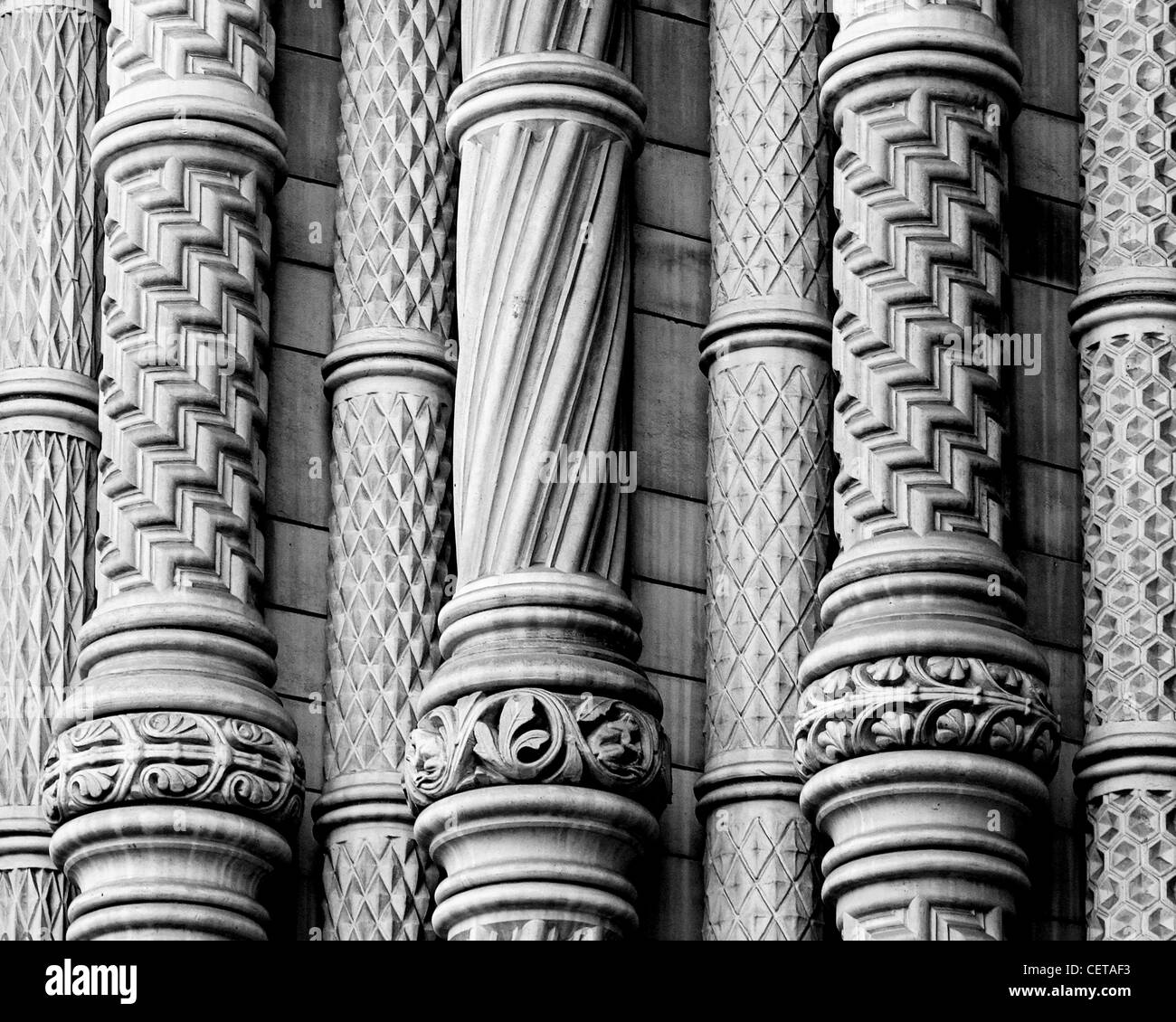 Romanesque architecture at the grand entrance of the Waterhouse
