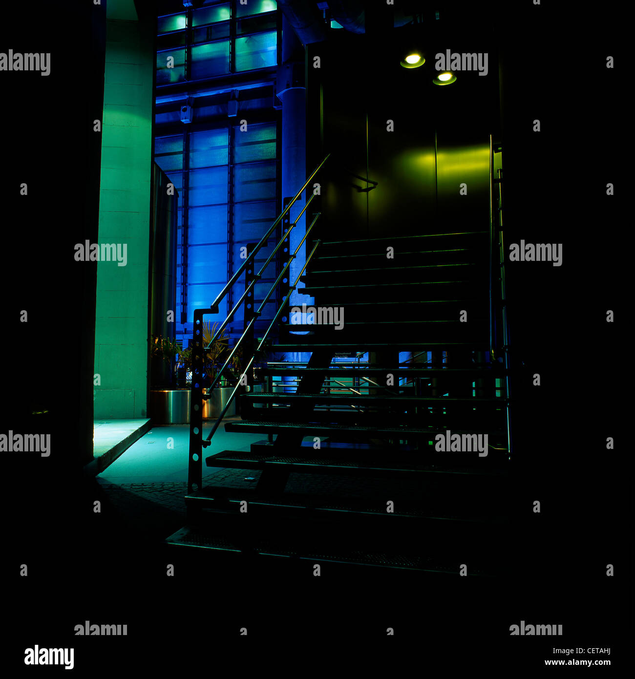 Lloyds Bank Building in Gresham Street at night. Lloyds Bank was one of