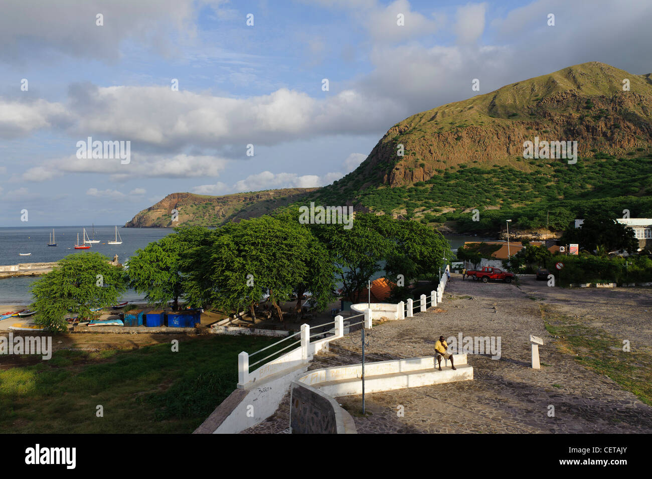 Monte Graciosa in Tarrafal, Santiago, Cape Verde Islands, Africa Stock Photo