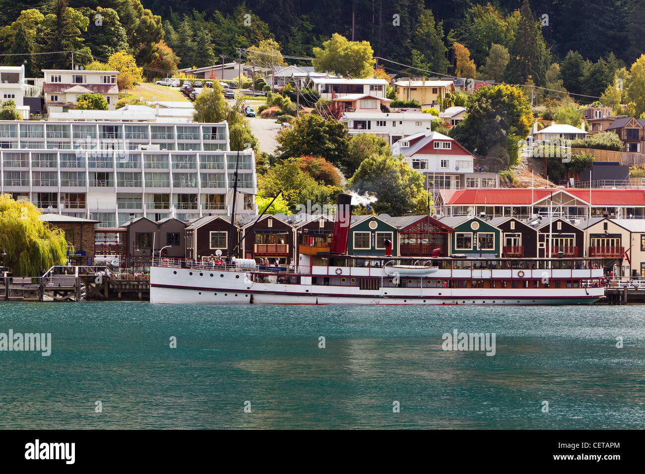 Vintage steamship TSS Earnslaw, Queenstown New Zealand Stock Photo
