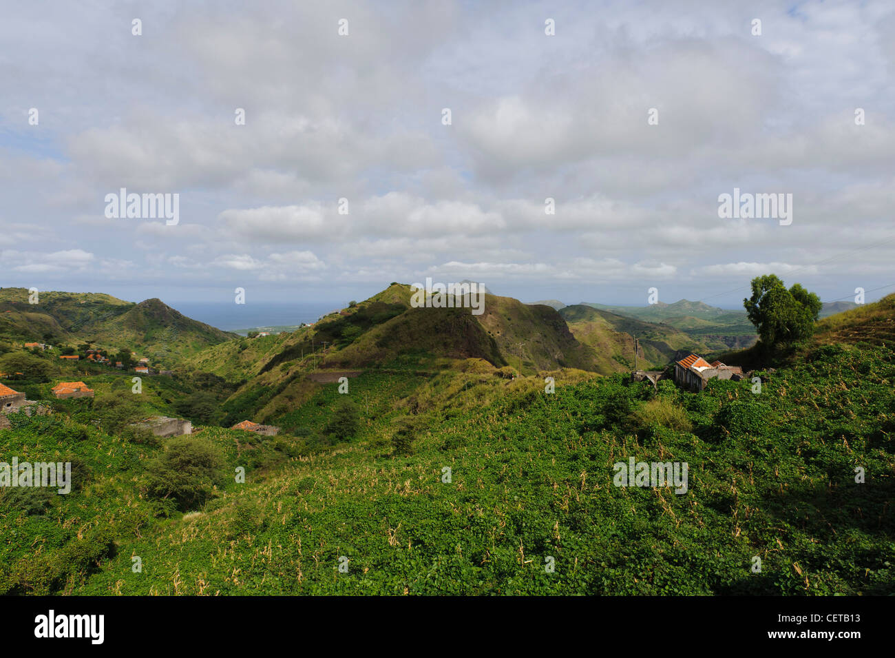 Mountains Serra Malugueta,  Santiago, Cape Verde Islands, Africa Stock Photo